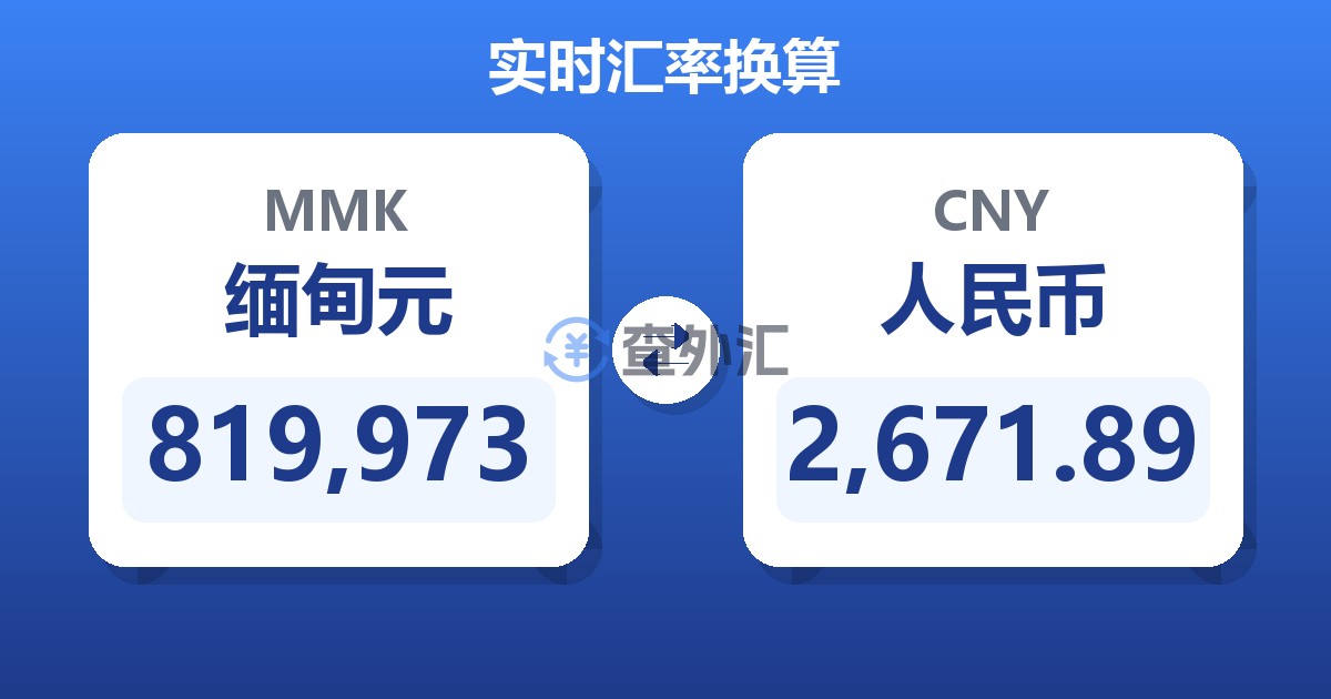 819,973缅甸元兑人民币