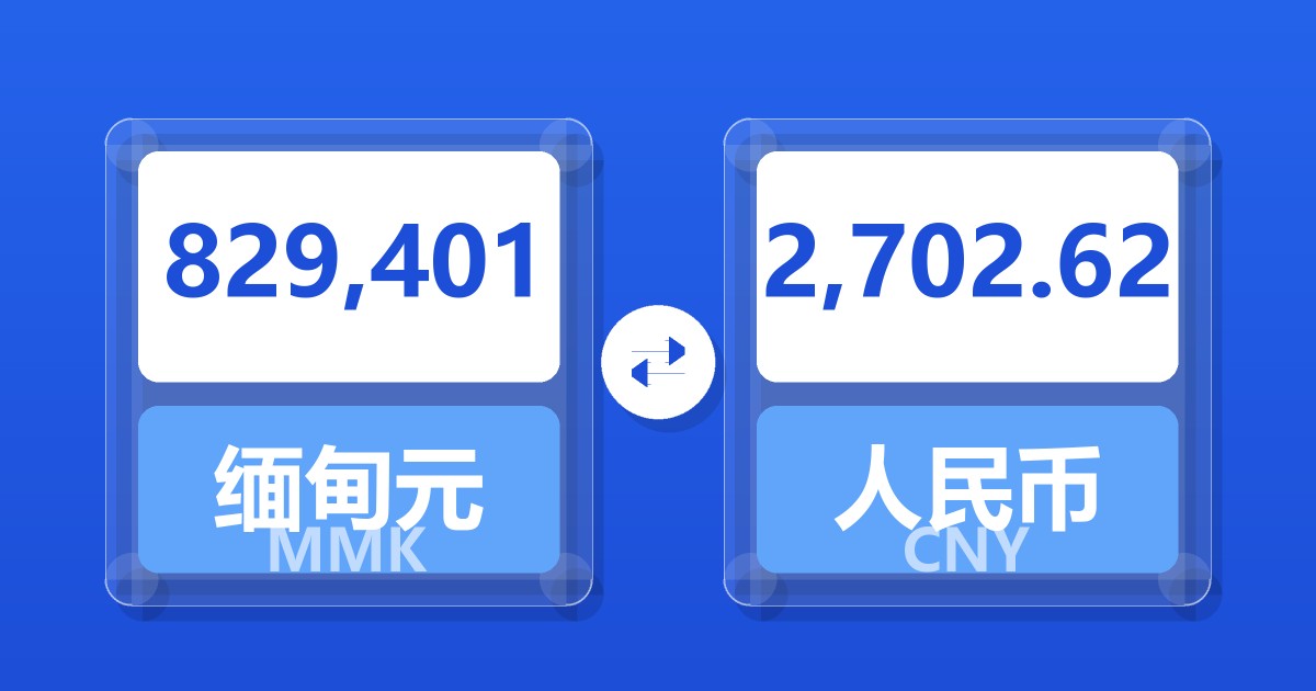 829,401缅甸元兑人民币