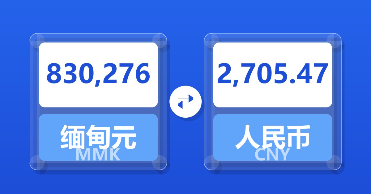 830,276缅甸元兑人民币
