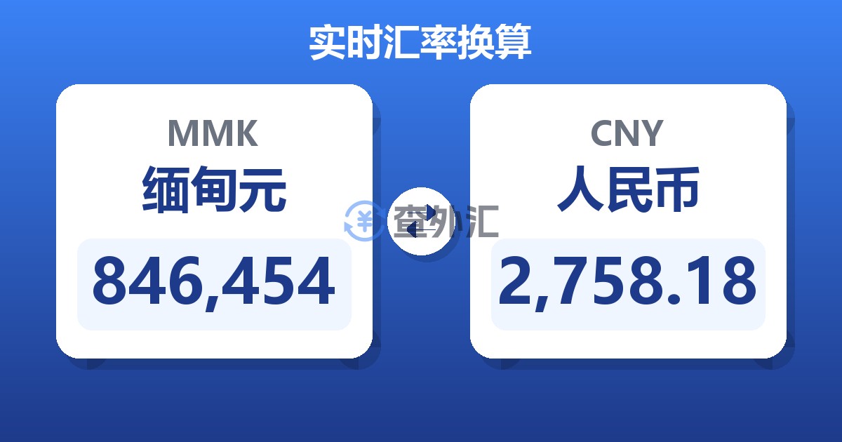 846,454缅甸元兑人民币