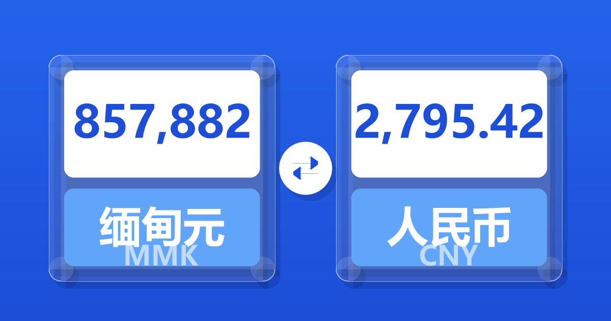 857,882缅甸元兑人民币