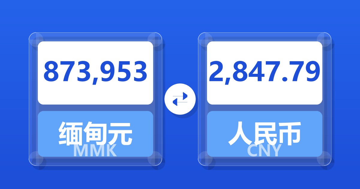 873,953缅甸元兑人民币