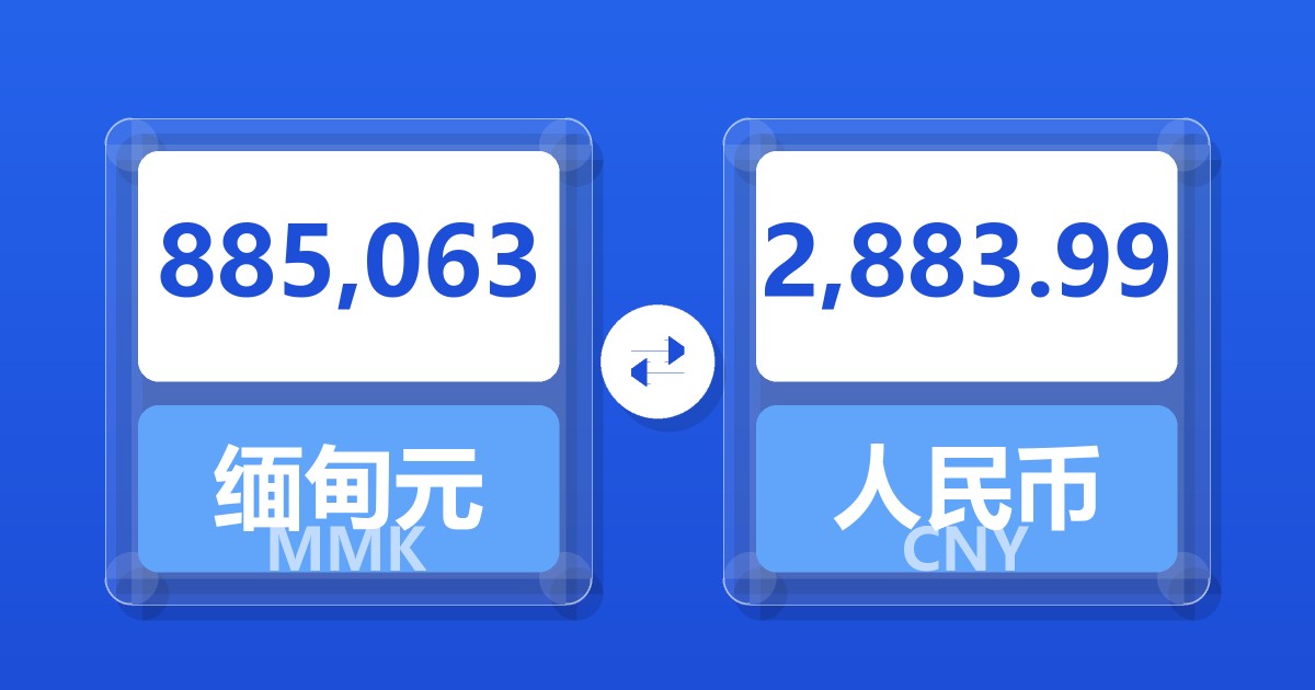 885,063缅甸元兑人民币