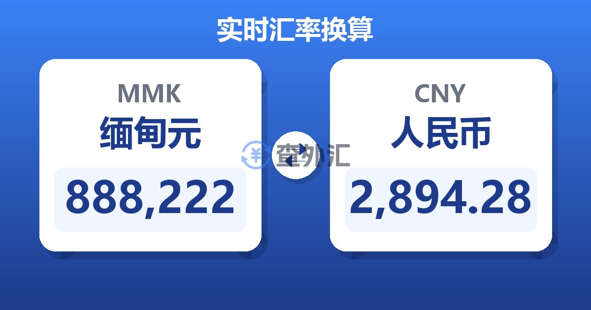 888,222缅甸元兑人民币