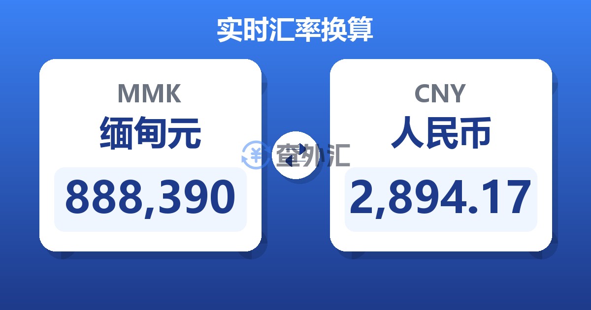 888,390缅甸元兑人民币