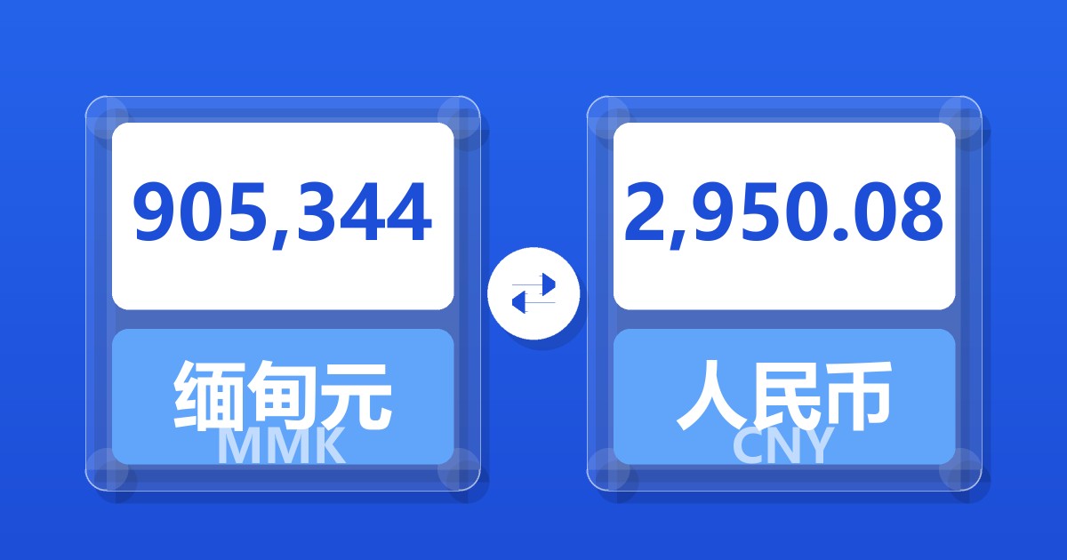 905,344缅甸元兑人民币