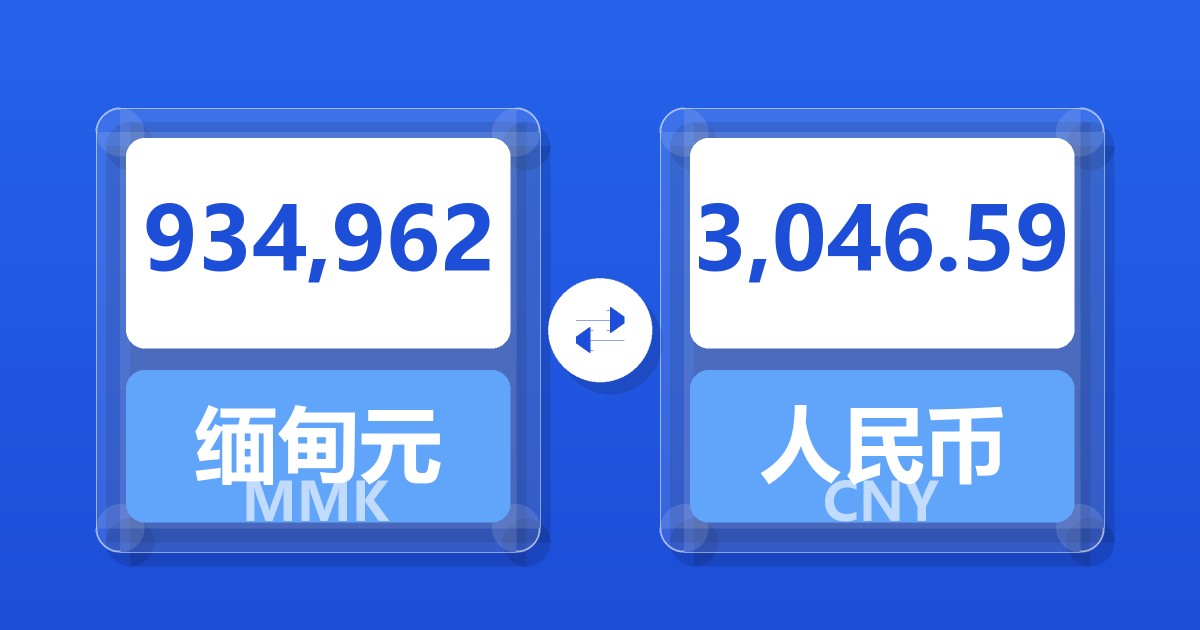 934,962缅甸元兑人民币
