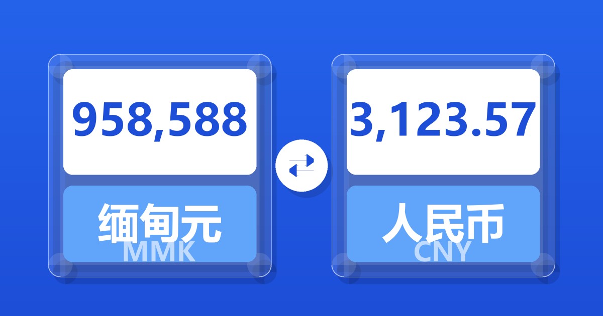 958,588缅甸元兑人民币