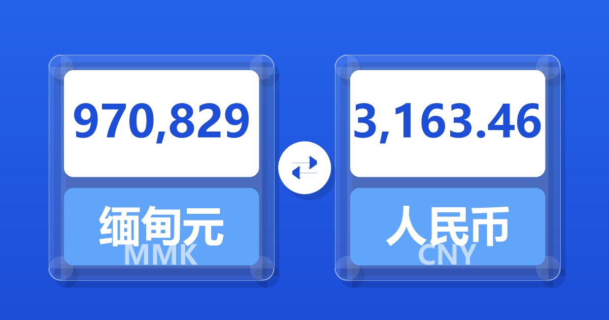 970,829缅甸元兑人民币