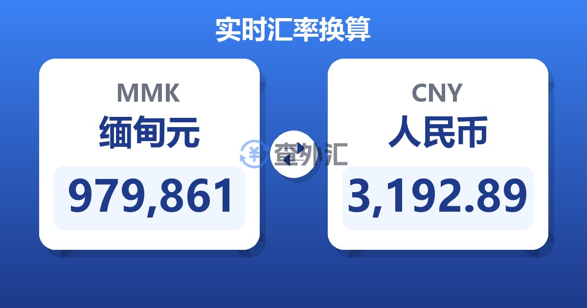 979,861缅甸元兑人民币