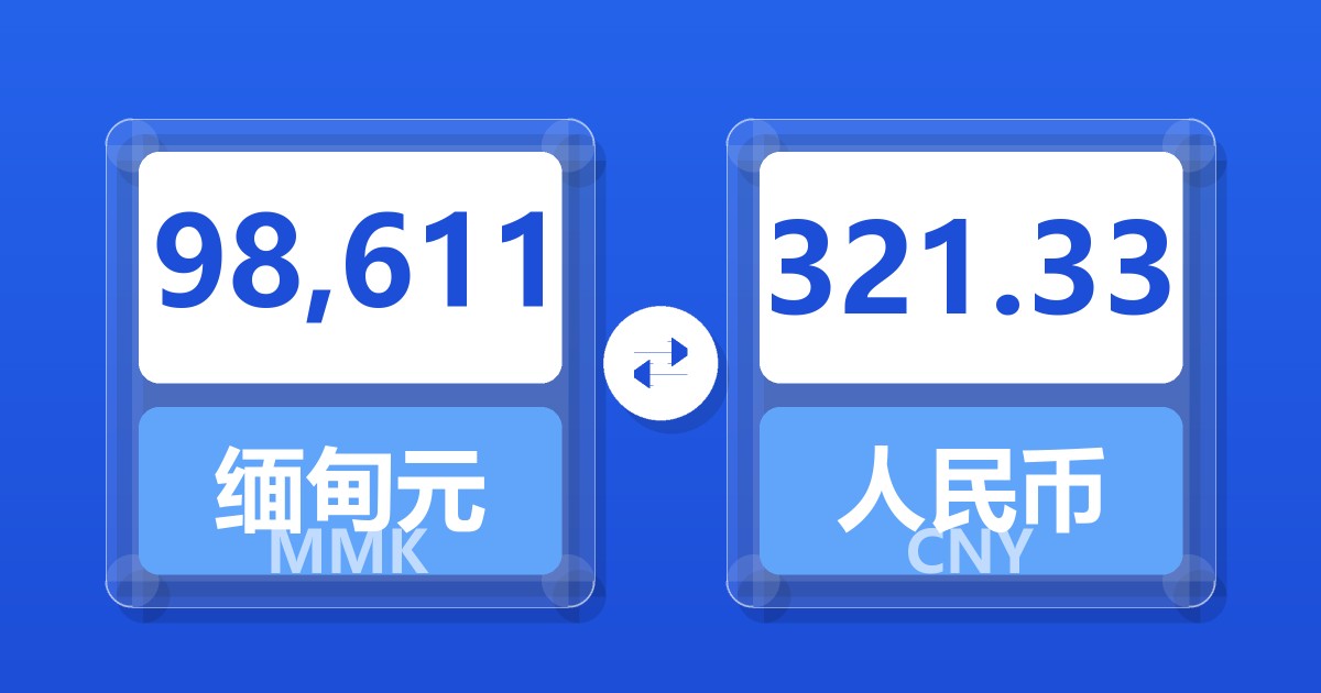 98,611缅甸元兑人民币