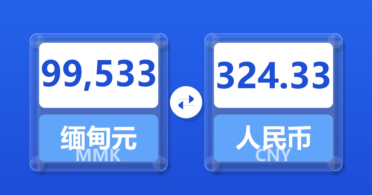 99,533缅甸元兑人民币