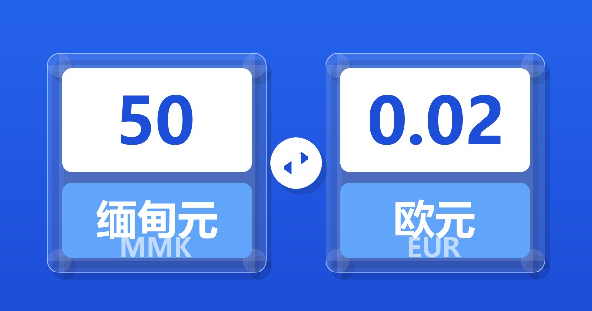 50缅甸元兑欧元