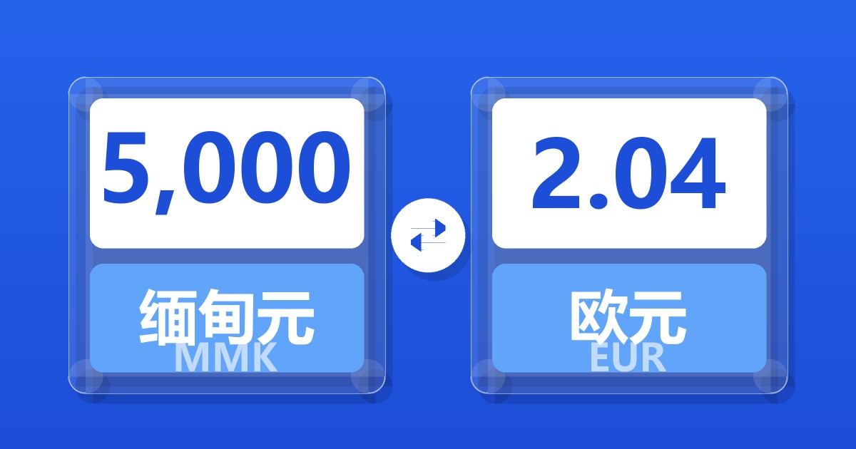 5,000缅甸元兑欧元