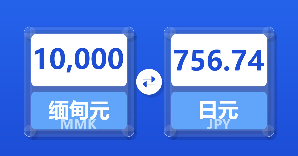 10,000缅甸元兑日元