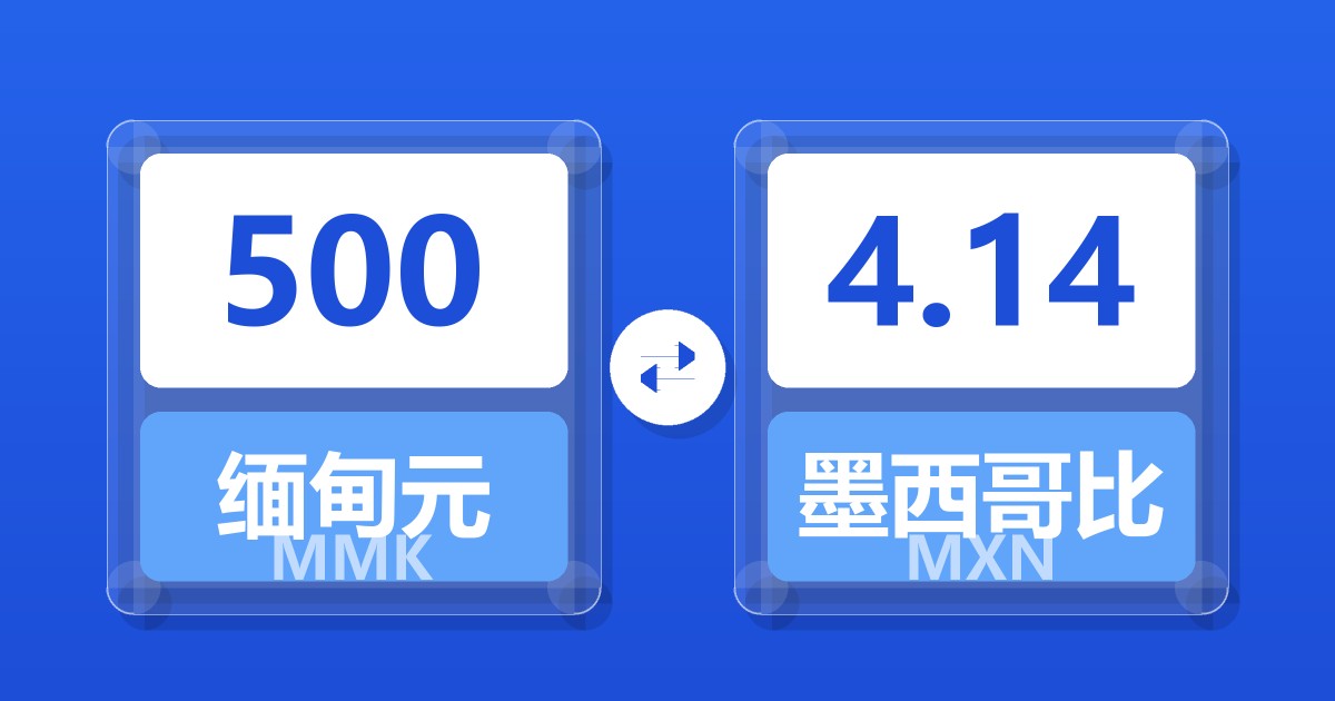 500缅甸元兑墨西哥比索