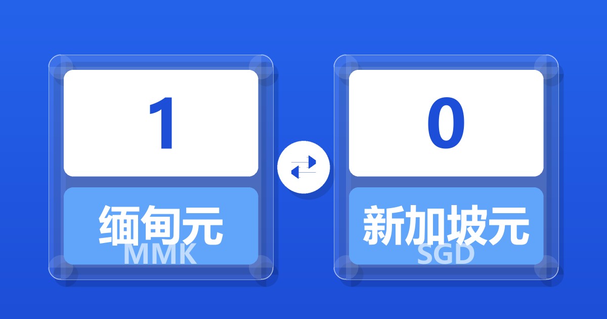 1缅甸元兑新加坡元