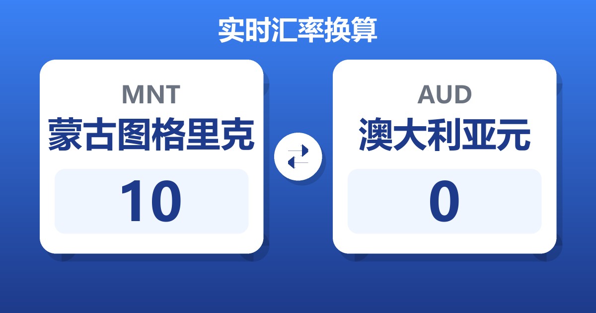10蒙古图格里克兑澳大利亚元