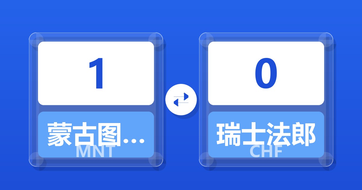 1蒙古图格里克兑瑞士法郎