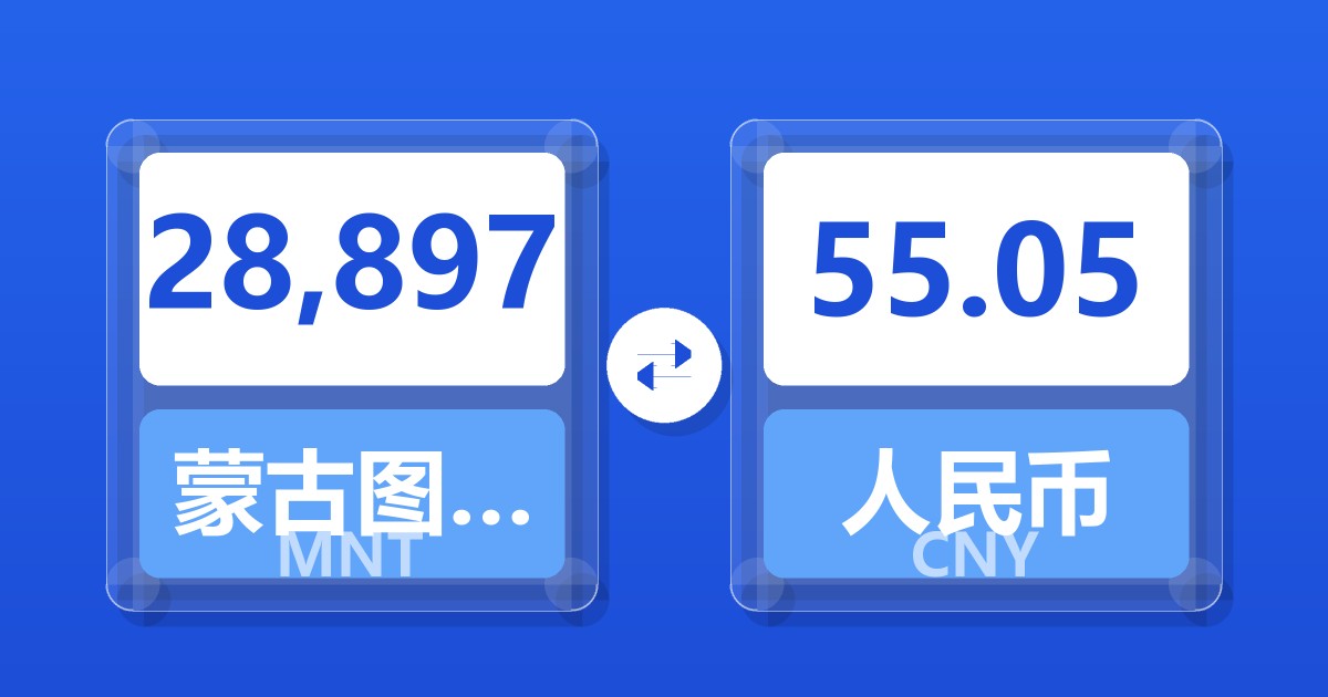 28,897蒙古图格里克兑人民币