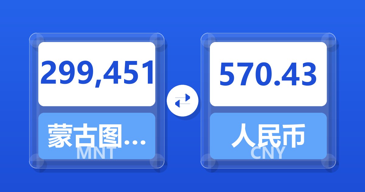 299,451蒙古图格里克兑人民币