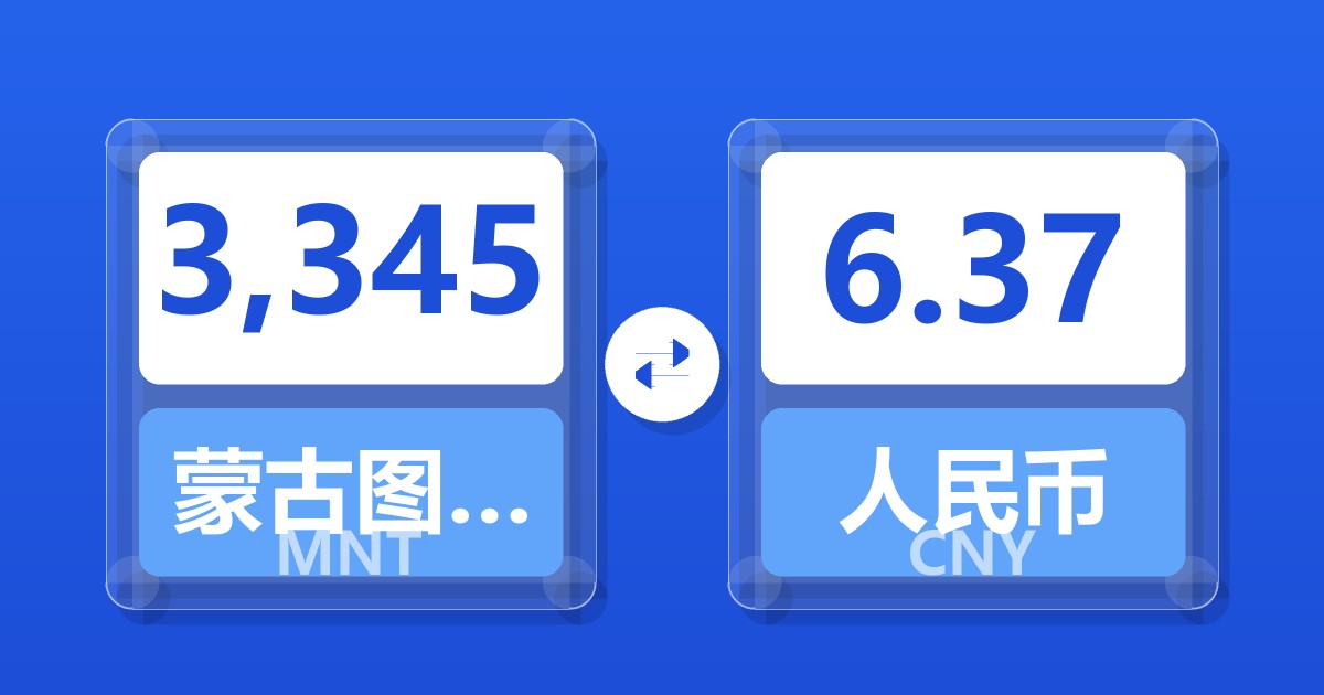 3,345蒙古图格里克兑人民币