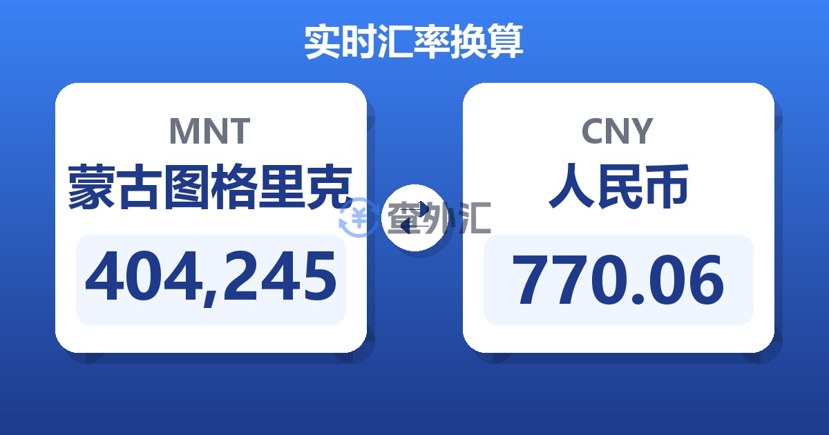 404,245蒙古图格里克兑人民币
