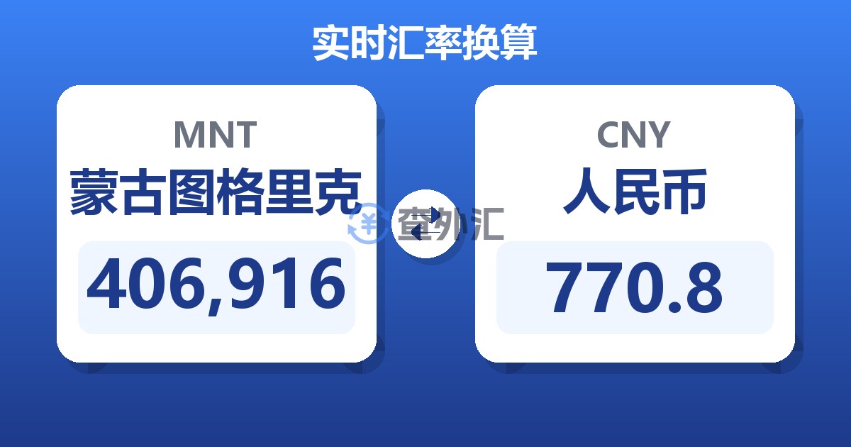 406,916蒙古图格里克兑人民币
