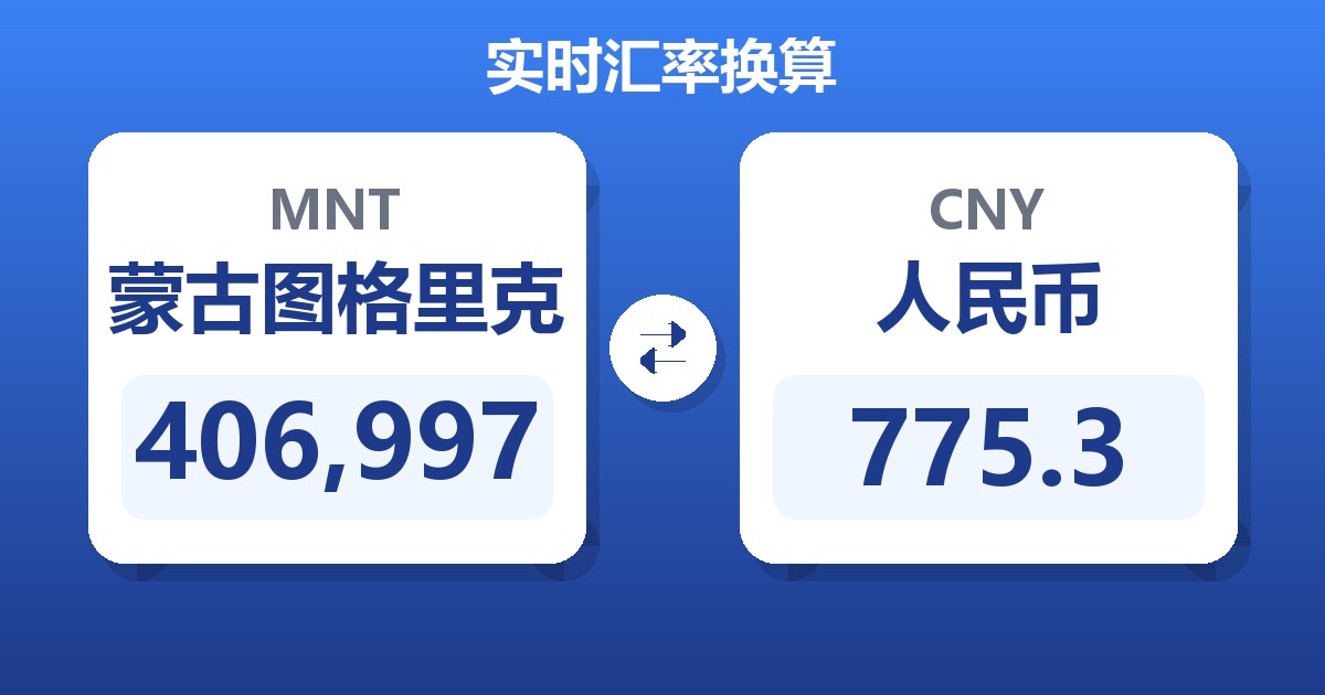 406,997蒙古图格里克兑人民币