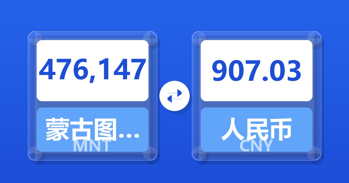 476,147蒙古图格里克兑人民币