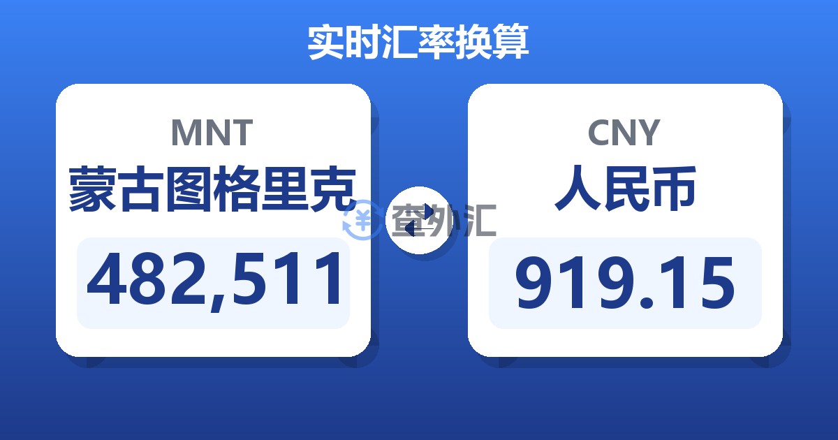 482,511蒙古图格里克兑人民币