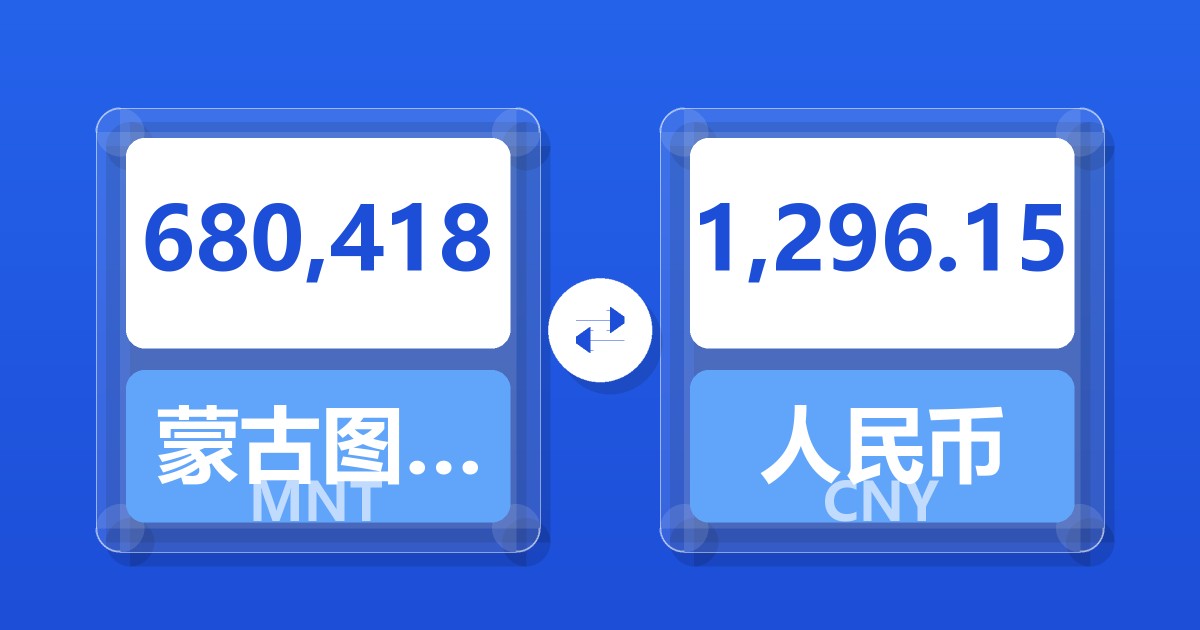 680,418蒙古图格里克兑人民币