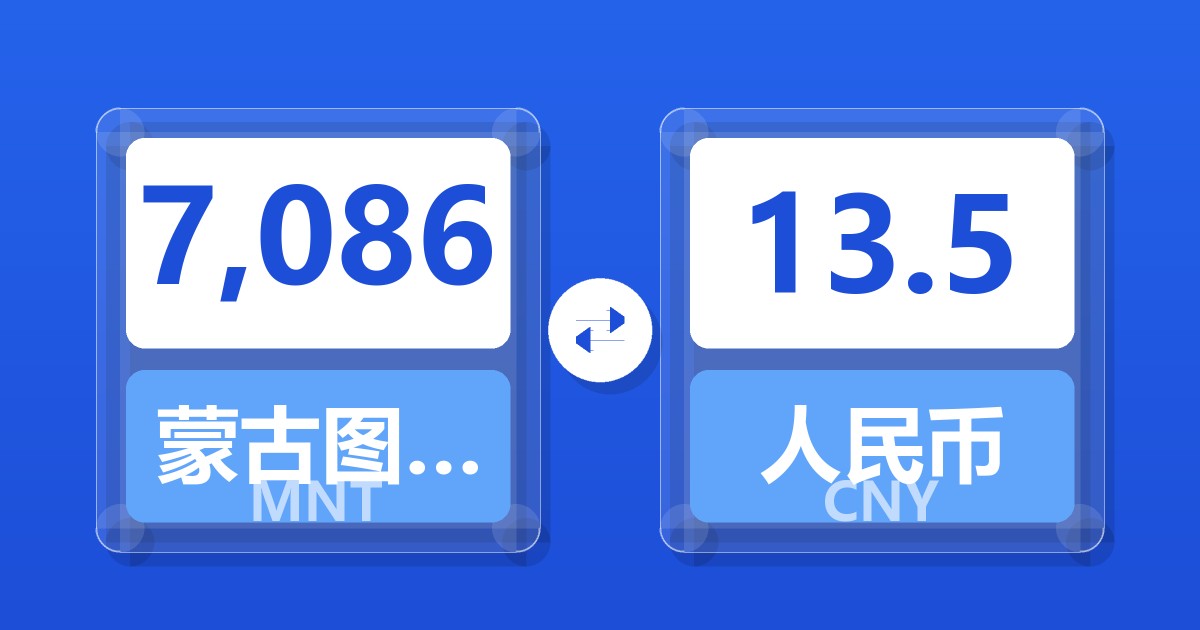7,086蒙古图格里克兑人民币