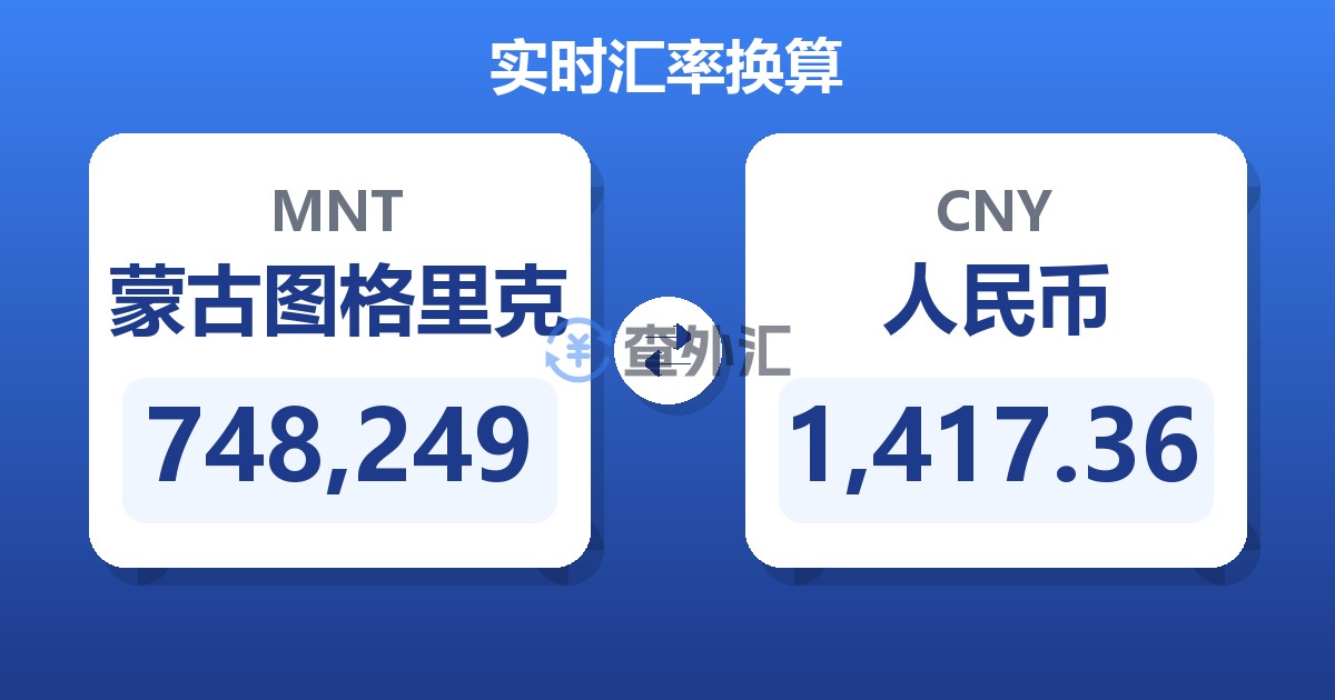 748,249蒙古图格里克兑人民币