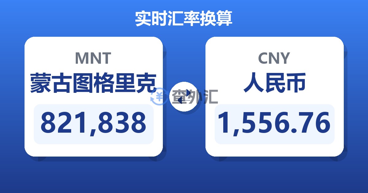 821,838蒙古图格里克兑人民币