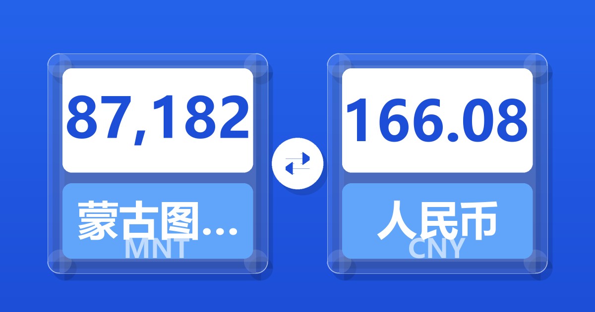 87,182蒙古图格里克兑人民币