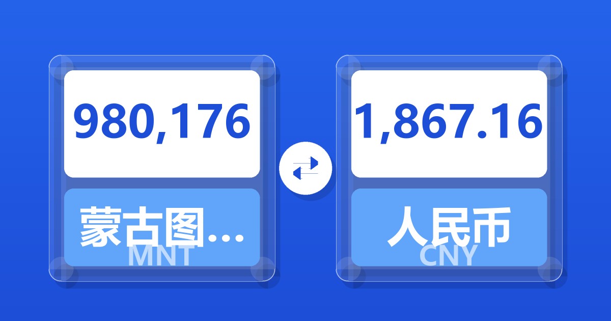 980,176蒙古图格里克兑人民币