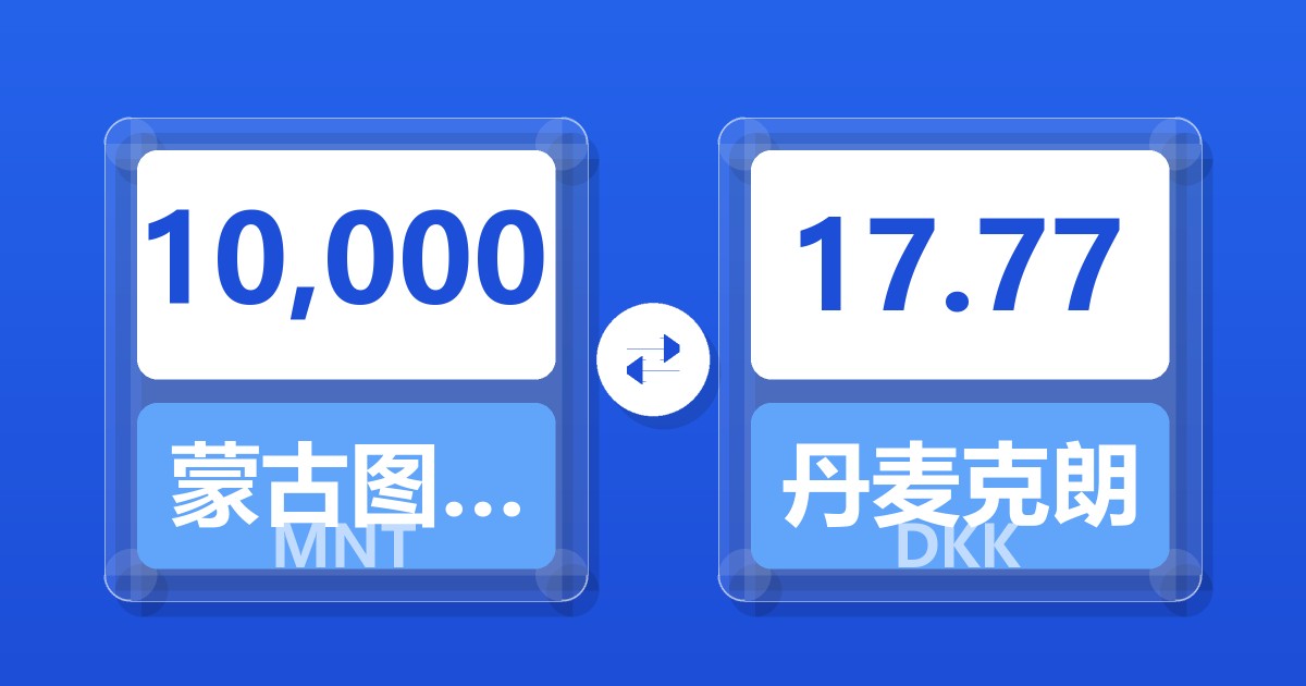 10,000蒙古图格里克兑丹麦克朗