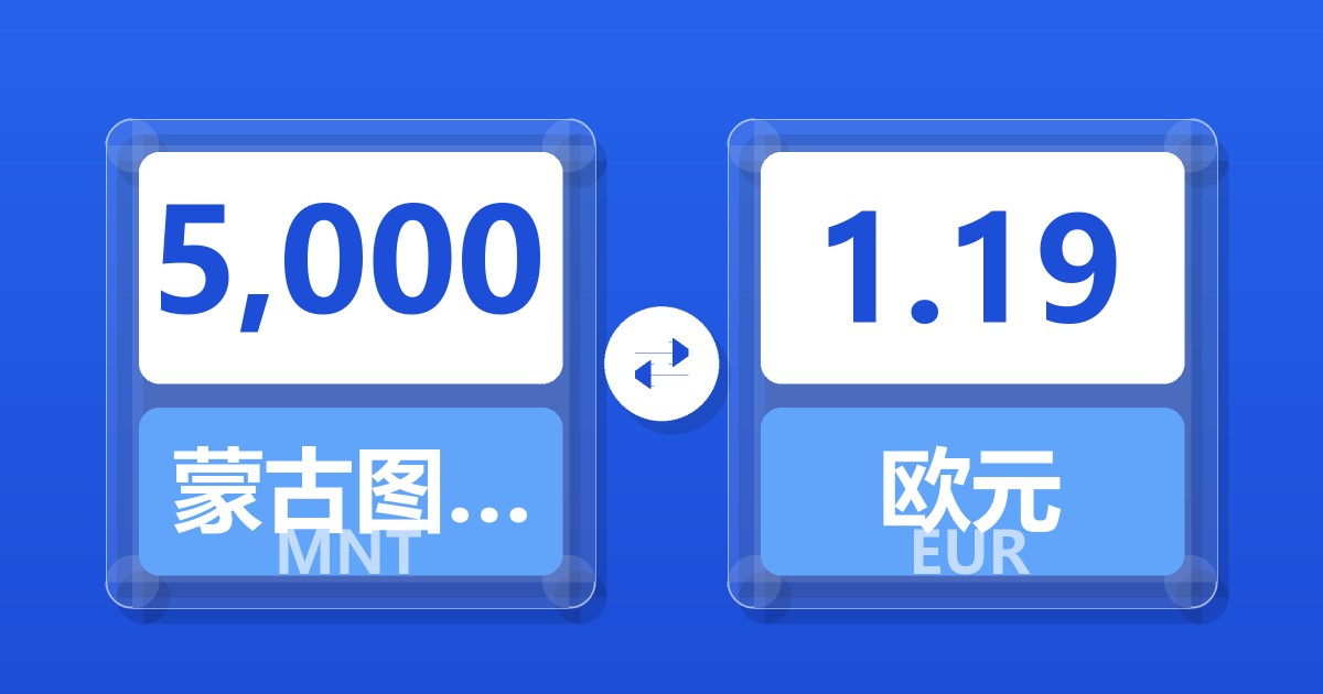 5,000蒙古图格里克兑欧元
