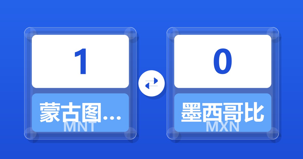 1蒙古图格里克兑墨西哥比索