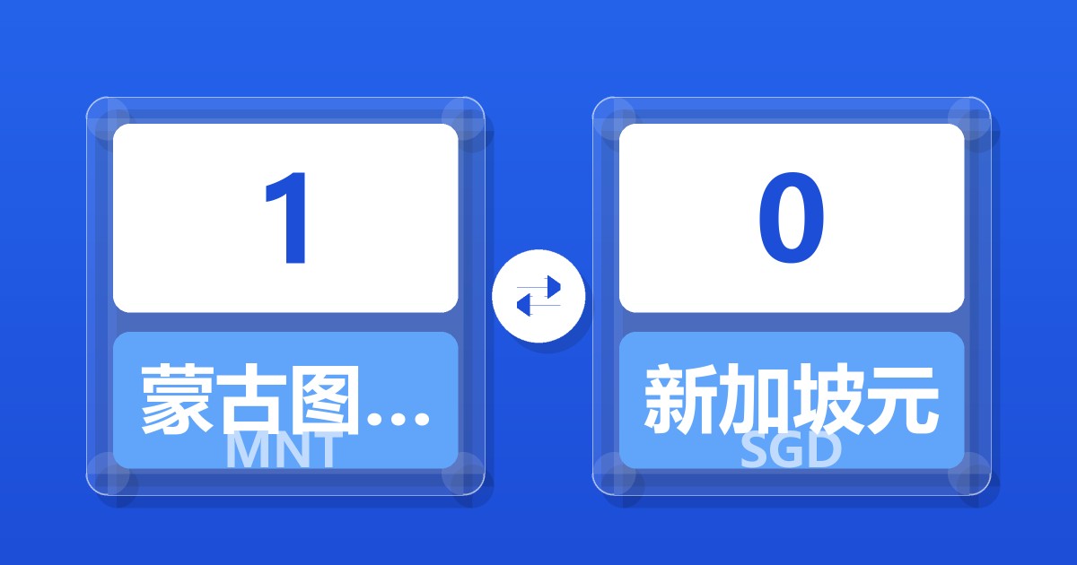 1蒙古图格里克兑新加坡元