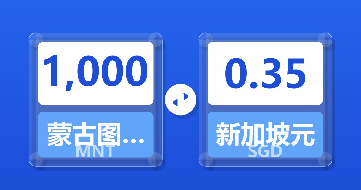 1,000蒙古图格里克兑新加坡元
