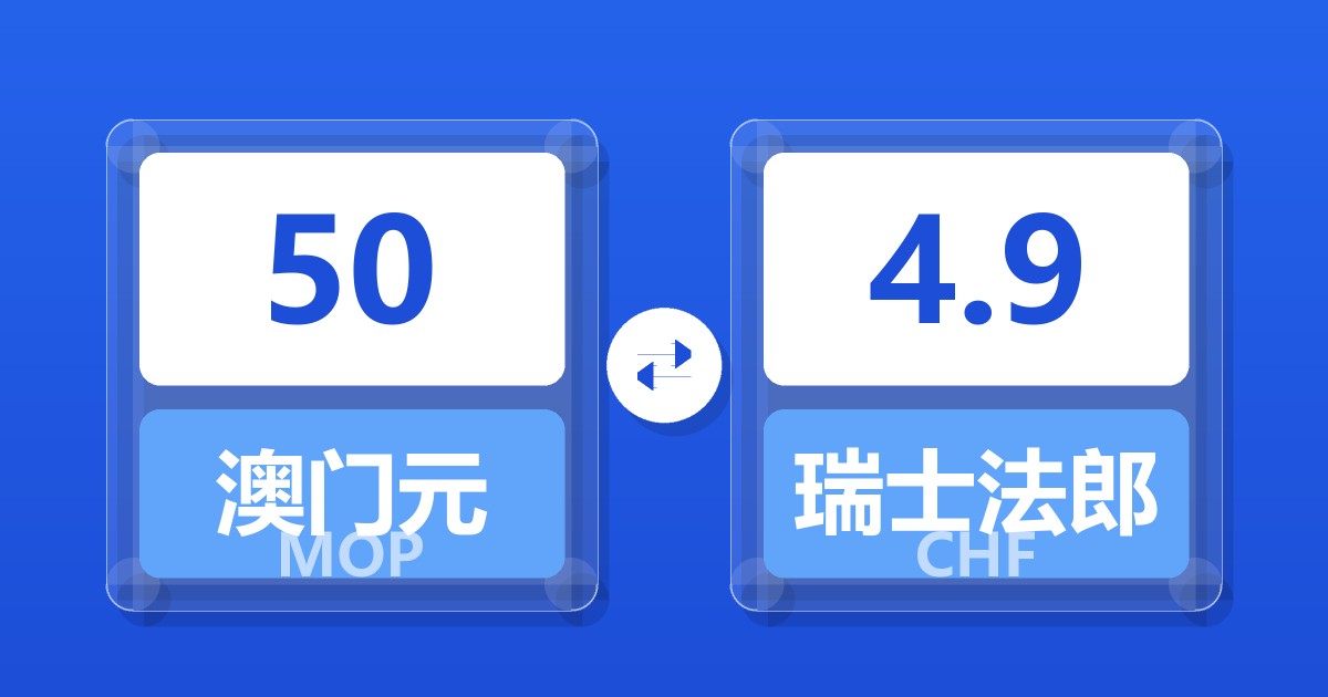 50澳门元兑瑞士法郎
