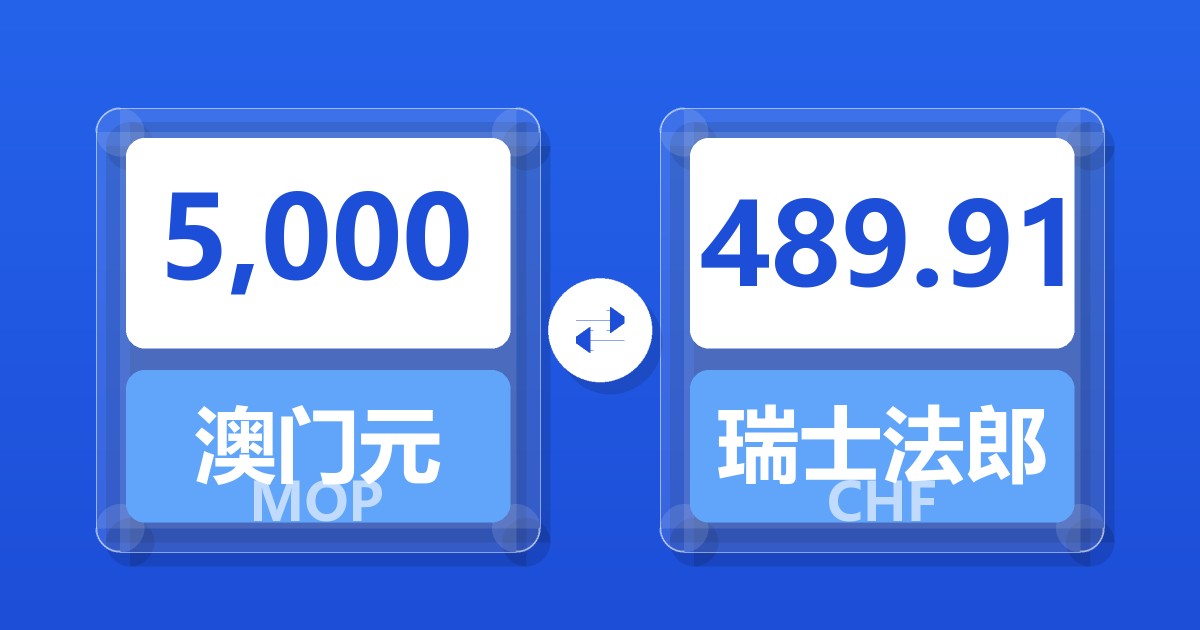 5,000澳门元兑瑞士法郎