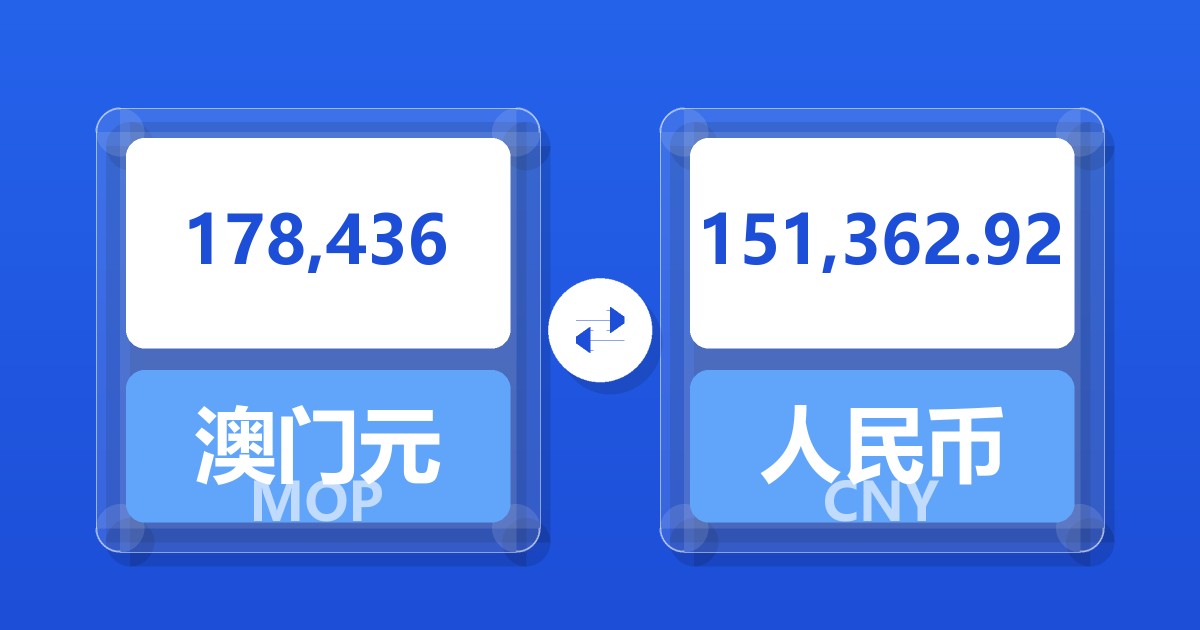 178,436澳门元兑人民币