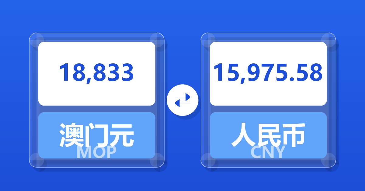 18,833澳门元兑人民币