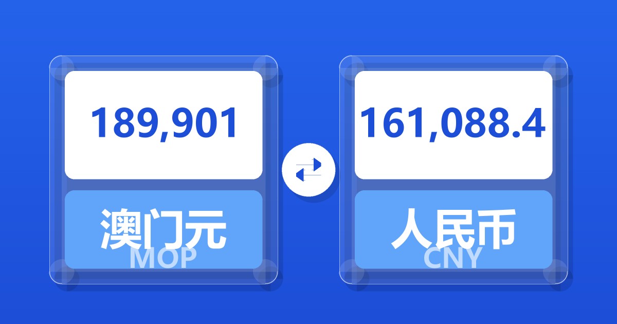 189,901澳门元兑人民币