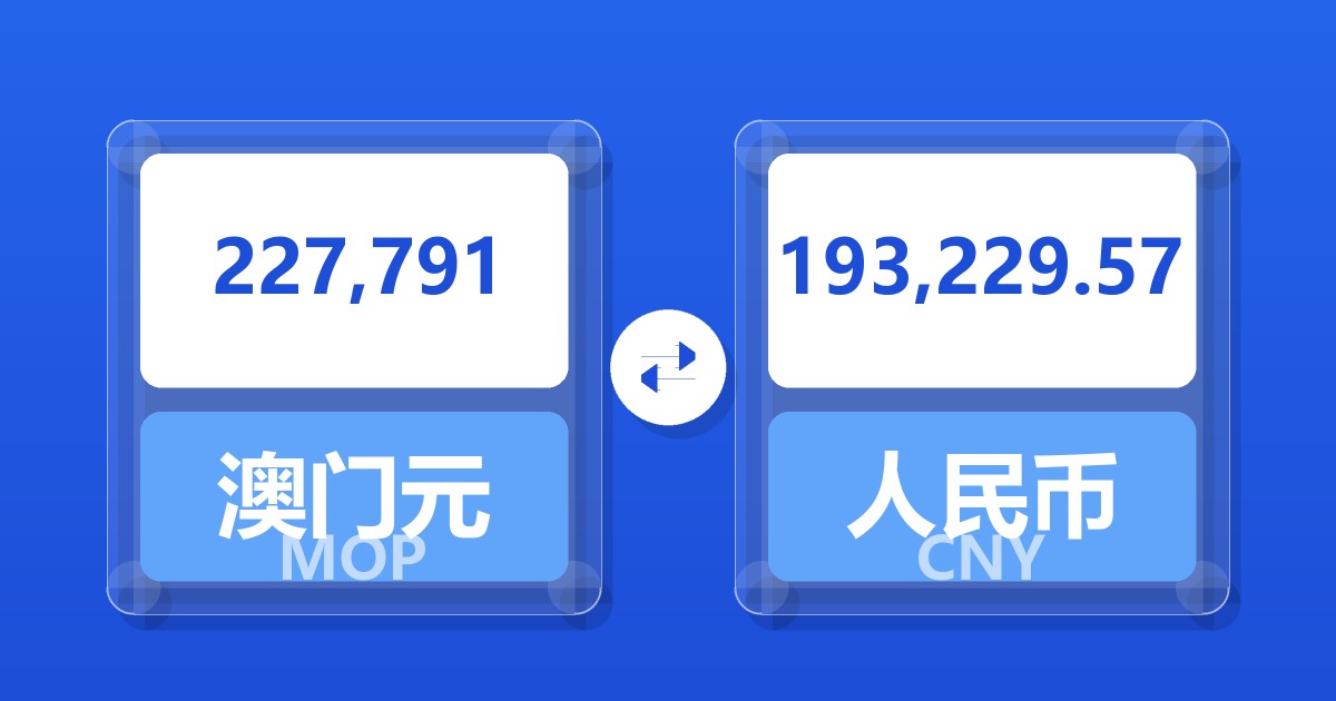 227,791澳门元兑人民币