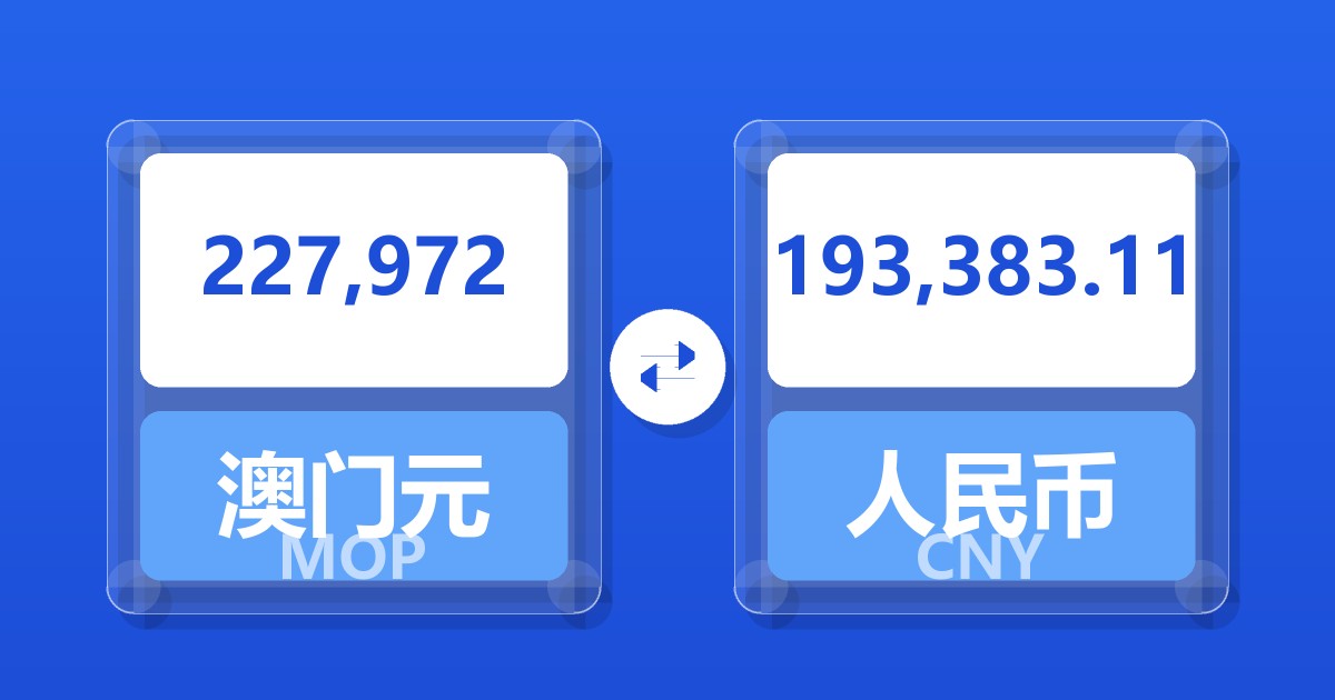 227,972澳门元兑人民币