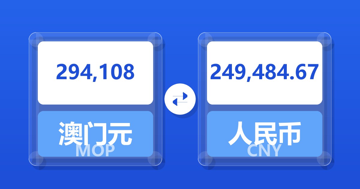 294,108澳门元兑人民币
